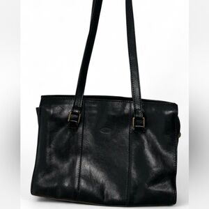C & D Firenze Made IN Italy Black Leather Handbag Vintage